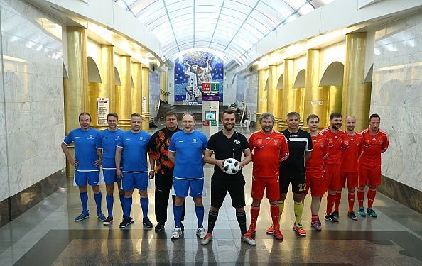 3-a-side-football match in St Petersburg Underground ahead of 2018 FIFA World Cup